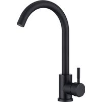 Mitigeur de Cuisine Noir Robinet de Cuisine Bec Rotatif 360° Robinet Mitigeur d'Evier en Acier Inox Durable