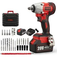 Teeno – Clé à chocs sans fil 20V 320Nm – Moteur Brushless – 1 batterie 3.0Ah – Vitesse variable 0-3500 tr/min – Pour boulons de roue