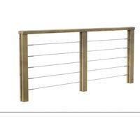 Kit Garde-corps Bois 2,3m JERSEY - Rampes Recoupables - Traité Autoclave - Montage Facile - Garantie 10 ans