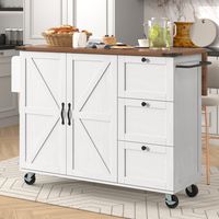 Credenza da sala da pranzo, carrello da cucina con due ante e tre cassetti, piano di lavoro estensibile, isola cucina, bianco (140x45x92,5)