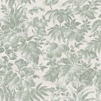 Green Floral Wallpaper Sage Botanical Leaf Smooth Paste The Wall Decor
