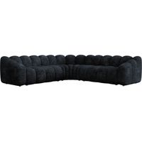 Mobilier Deco – Canapé d'angle réversible XL en tissu noir – Assise profonde et dossier moelleux – Design moderne pour salon spacieux