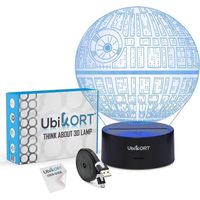 Lampe 3D illusion Étoile de la Mort (Star Wars), cadeau d'anniversaire Star Wars unique pour homme, veilleuse décorative Star Wars parfaite pour enfants, cadeau idéal pour un anniversaire.