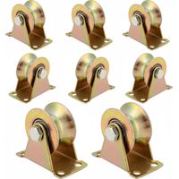 8 Stück Umlenkrollen für Seile, U-Nut-Stahl-Lenkrolle, Seilrollen, Schwerlastrollen, für Wäscheleine, Flaschenzugsystem, Industriemaschinen, Rolltore, Invertierte, Umlenkrolle Seil (U)