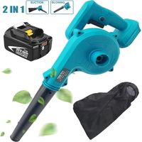 Souffranres et aspirateurs sans fil, souffleurs d'air de jardin 2 pouces pour neige / patio / jardin / nettoyage de garage + batterie 5.5a (pas de chargeur) compatible avec la batterie Makita 18V