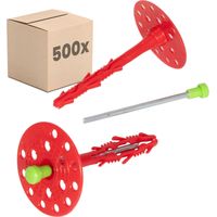 Protektor Chevilles pour isolation Stabil - 500 pièces Ø8x120mm avec clou plastique pour ITE