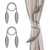 Lot de 2 attaches de rideaux, nœuds créatifs, boucle de rideau, attache de rideau, convient pour rideaux, rideau de porte, décoration d'intérieur, bricolage, gris 52 cm