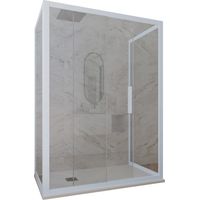 Box doccia scorrevole 3 lati 80x140x80 cm Blu Vintage Deco Trio