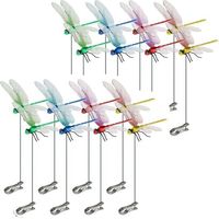 16 Pièces Libellules Décoration de Jardin 3D à Clip – Libellule Artificielle en Plastique pour Décoration Intérieure et Extérieure