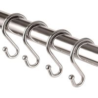 BRAVIX 12 pièces crochets de rideau de douche en métal résistant à la rouille en forme de S crochets cintres pour rideaux de douche, ustensiles de cuisine, vêtements, serviettes Bronze