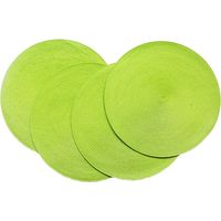 Lot de 4 sets de table ronds en plastique tissé de 38 cm, élégants et pratiques pour table à manger, vert clair'Vert Clair'Vert Clair'-
