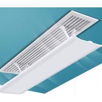 Déflecteur de vent pour climatisation centrale blanc 60 x 20 cm, 1 hotte de ventilation réglable, déflecteur de chauffage et de ventilation domestique