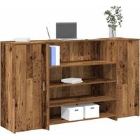 Bureau de réception vieux bois 180x50x103,5cm bois d'ingénierie