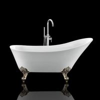 Vasca da bagno freestanding con piedini BALMAIN Bianca 161 cm Piedini di aquila Bronzo