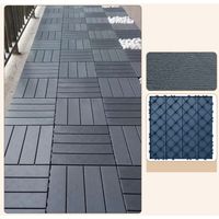 Dalles de Sol, Dalles de Terrasse Emboîtables en Plastique, Dalles de Terrasse de Patio Extérieur,Gris foncé(Size:11Pack,Color:Grain de bois-Marron)