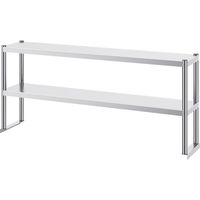 Mophorn 12 x 60 Zoll Doppel-Auflage, doppelstöckiger Edelstahl, höhenverstellbar. Ideal für die Vorbereitung in Küche, Restaurant und Werkstatt.