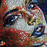 WOMAN Abstraction - Quadro Canvas su telaio in legno - Misura: 100x70 cm