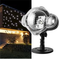 EMOS Proiettore a LED, bianco, neve volante, illuminazione da parete, proiezione di facciate, pareti e pareti, IP44, illuminazione natalizia per esterni e interni, cavo da 3 m, nero, DCPC03