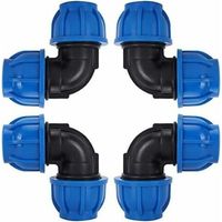 PE 25 Coude plastique égal pour tuyau polyéthylène tuyau ø 25,Tuyau d'eau Coude Connecteur en PE Plastique Raccord Rapide Accessoires pour Purificateurs d'eau Potable(ø 25)