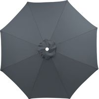 (Grigio) Copertura di ricambio per ombrellone da 3 m, impermeabile, resistente ai raggi UV, tessuto di ricambio lavabile e traspirante