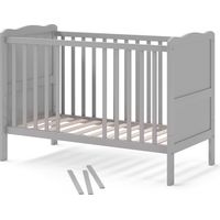 Lit bébé Tobi, Gris, 60x120 cm, Vitalispa