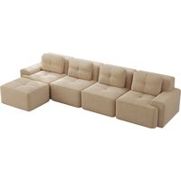 Canapé Cloud-Like Modular Boneless Comfortable Corduroy Beige 382x177x69 cm ZIPSOFA