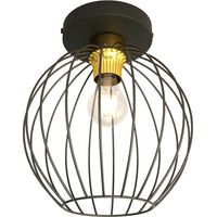 Plafonnier industriel noir/or NEST boule E27 Emibig