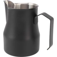 Pichet à lait en acier inoxydable 304 avec bec verseur et graduation, idéal pour le bureau ou le travail, finition noir mat, 550 ml.