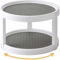 Porta spezie girevole a 2 livelli da 25 cm, antiscivolo, organizer per dispensa e piano di lavoro della cucina
