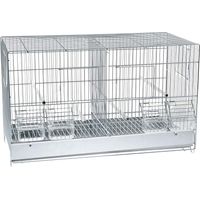 120 x 40 x 44 cm: Gabbia doppia per uccelli in metallo con accessori in plastica