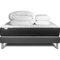 Komplettpaket Bett - Matratze 140x190 cm + Boxspringbett mit Lattenrost (im Set) + 2 Kopfkissen + Bettdecke - Vitalspring