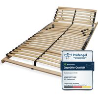7 Zonen Lattenrost 70x200 mit verstellbarem Kopfteil - Ergonomischer Lattenrost 7 Zonen und stabilem Buchenholzrahmen, 28 flexible Federholzleisten, GERMANY, Traglast ca. 150Kg