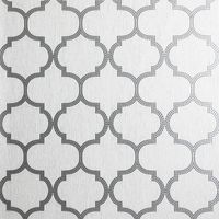 Beaded Trellis Wallpaper Arthouse Grey Silver Glitter Vinyl Textured