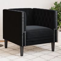 Fauteuil Chesterfield noir velours vidaXL
