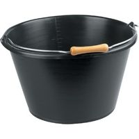 Seau Bois Noir 15l Métal Noir & Poignée Bois 15l - Bellijardin