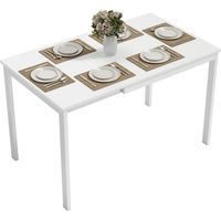 Tavolo da pranzo allungabile rettangolare 80-120 cm Bianco