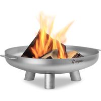 Bbq-Toro – Brasero en acier inoxydable Ø 70 cm – Foyer extérieur avec 3 pieds – Poignées latérales pour transport facile – Résistant à la chaleur