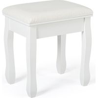 Mondeer – Tabouret de maquillage en bois massif – Coussin d’assise rembourré motif roses – Hauteur 41 cm – Design élégant pour coiffeuse et piano