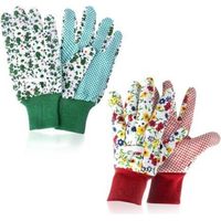 gants de jardinage pour femmes deux paires de gants de jardinage joliment imprimés gants antidérapants pour la plantation de jardin, la taille ou les tâches ménagères