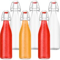 Relaxdays filling bottles, set of 6, 500 ml, wire-bail closure, glass bottles for oil, vinegar, liqueurs, juice, clear
