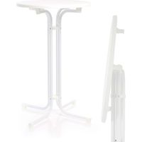 Toboli klappbarer Bistrotisch in Weiß Ø80cm runder Stehtisch Indoor/Outdoor Klapptisch 110cm hoch