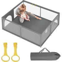 Jiubiaz Parc Bébé Pliable 150 x 180 X 60cm avec base antidérapante, stable, sac de transport - Adapté À L'intérieur Et À L'extérieur Parc Bebe avec Barrières