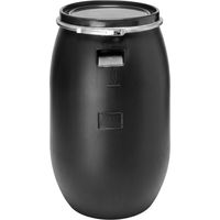 Garronda réservoir d'eau de 120 litres, baril alimentaire, fût à large ouverture en HDPE et sans BPA, tonneau de jardin, bac à aliments pour animaux, conteneur d'eau, tonneau universel GD-0078, Noir