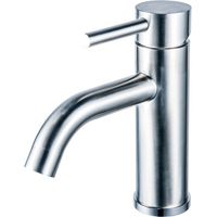 Miscelatore lavabo linea curva finitura lucida inox KAM- ARTE