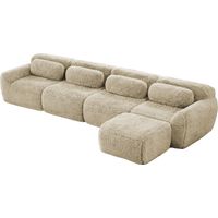 Canapé Cloud Sofa modulable Plush Light Khaki 378x179x73 cm ZIPSOFA Canapé Canapé