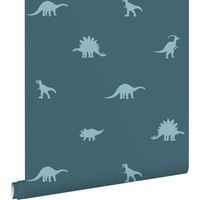 papier peint dinosaures bleu - ESTAhome