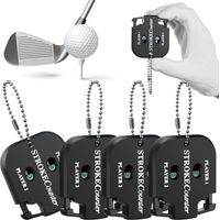 4 Pièces Compteur de Score de Golf, Compteur de Coups au Golf Mini Golf Score Shot Compteur avec Chaîne de Suspension Clicker de Compteur de Sport pour Le Golf et d'autres Jeux de Balle