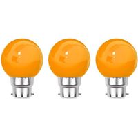Lot de 3 ampoules LED Orange B22 Incassables - Guirlandes guinguette - Culot baïonnette
