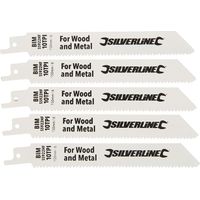 Silverline - Lames De Scie-sabre Pour Démolition 5 Pcs - Bimétal 10 Dents Par Pouce 150 Mm
