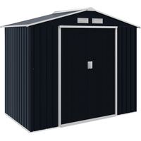 Cabane de jardin 213x130x185 cm Cobertizo Metálico de Outside para Almacenamiento de Herramientas gris Oscuro